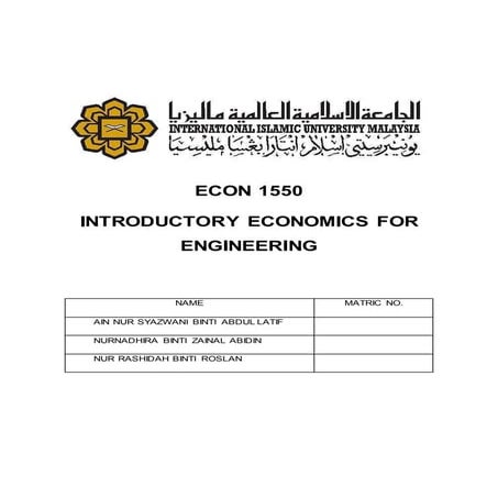 Assignment economics (ECON 1550)