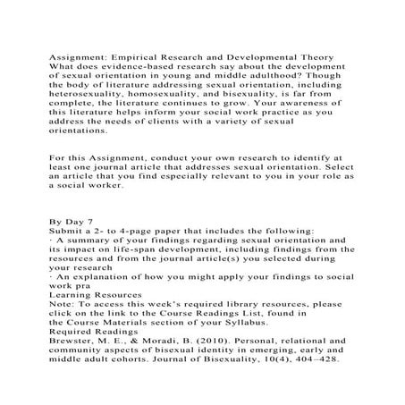 SOCW 6210 Week 4 - Assignment Empirical Research and Developmenta.docx