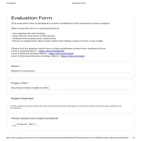 Assignment evaluation