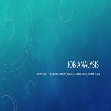 Job Analysis (FJA)