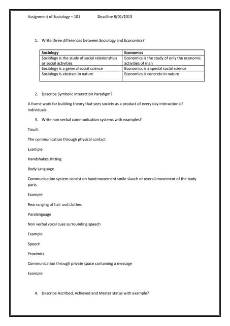 Assignment for sociology it  003 to...