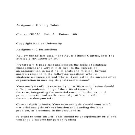 Assignment Grading Rubric  Course GB520   Unit 2    Po.docx