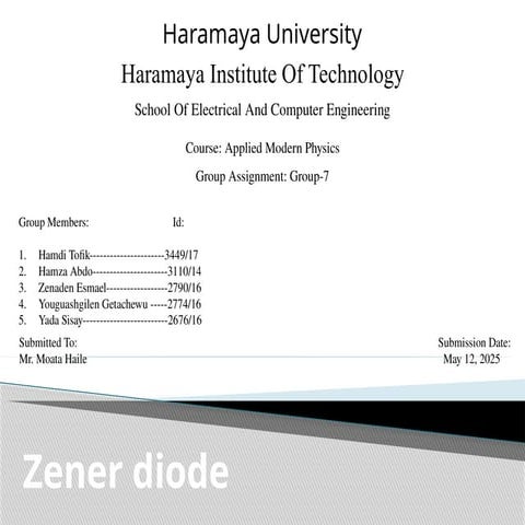 Semiconductor assignment for universities students