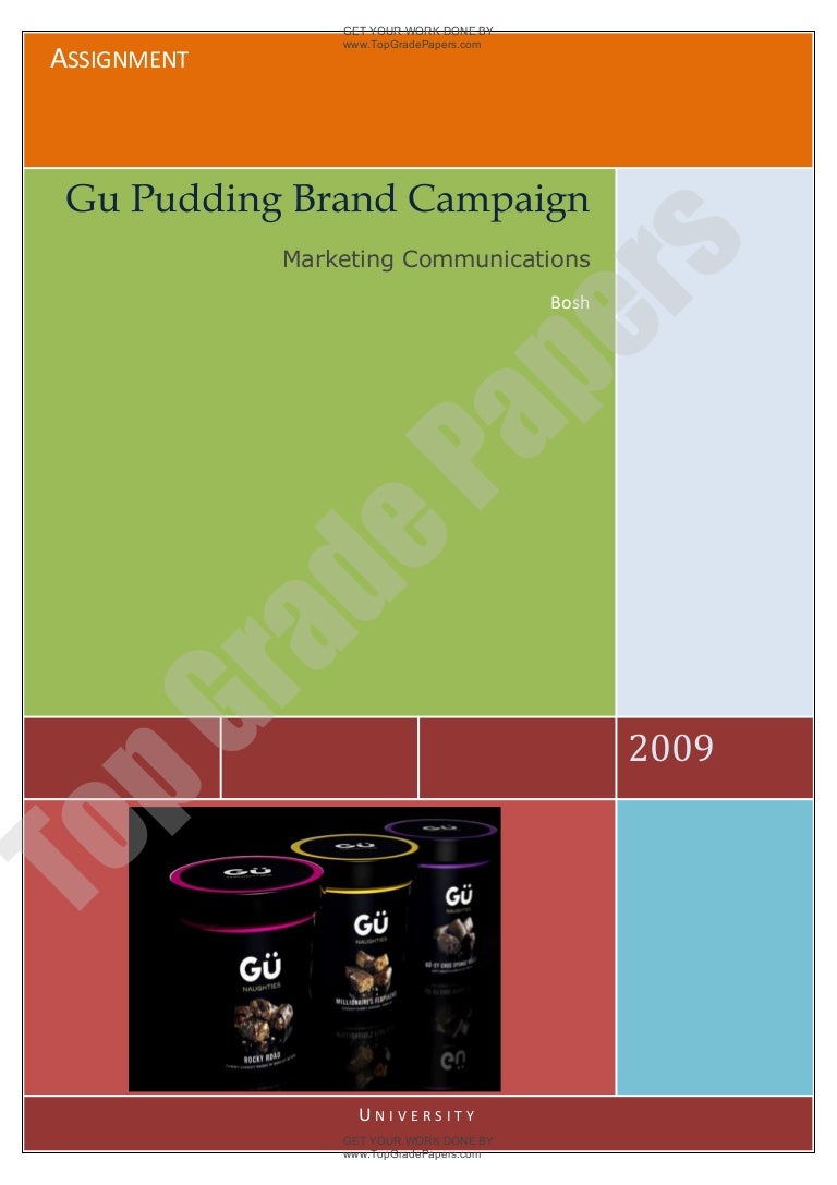 Assignment gu pudding brand campaign