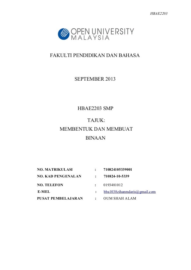 Assignment Hbae Membentuk Dan Membuat Binaan