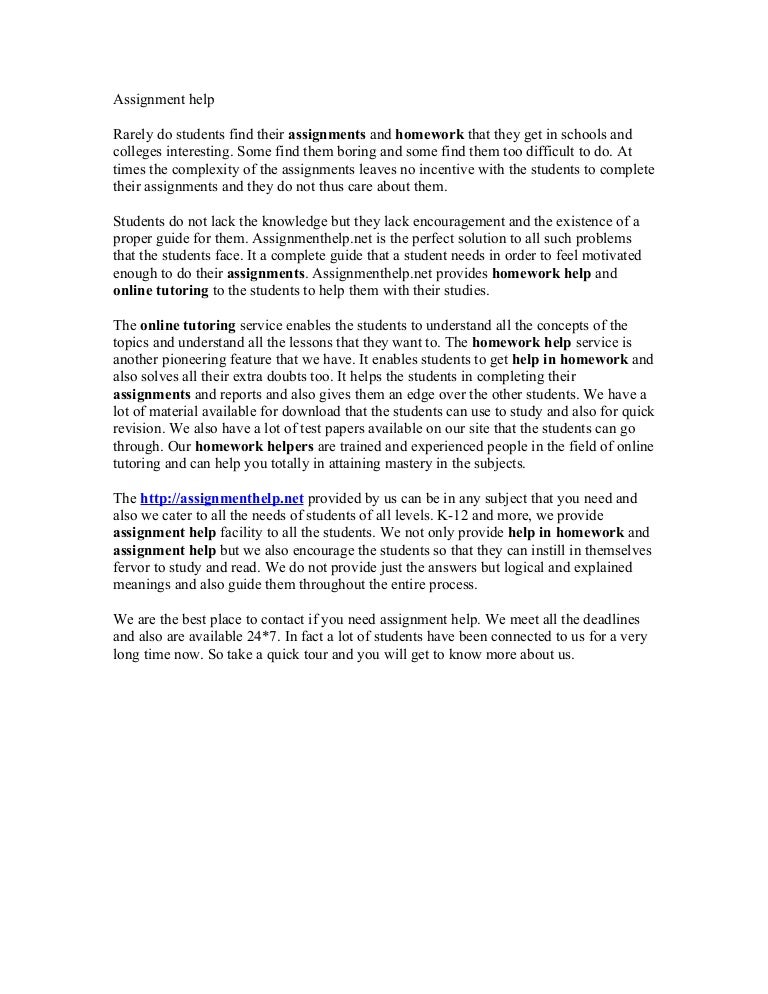 Need assignment help