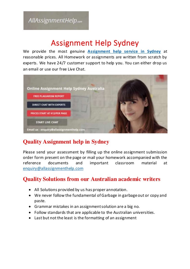 Assignment help sydney