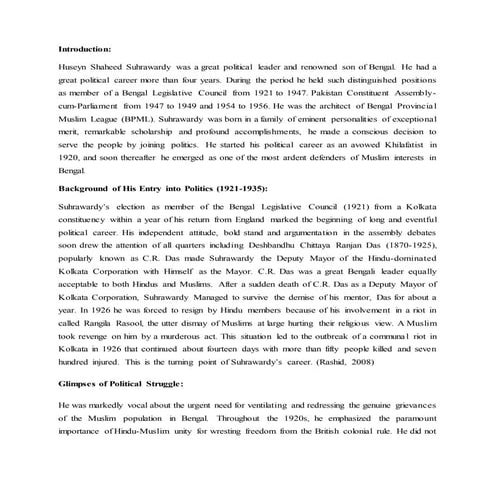 Assignment Huseyn shaheed suhrawardy | DOCX