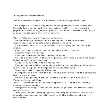 Assignment InstructionsFinal Research Paper Leadership and Ma.docx
