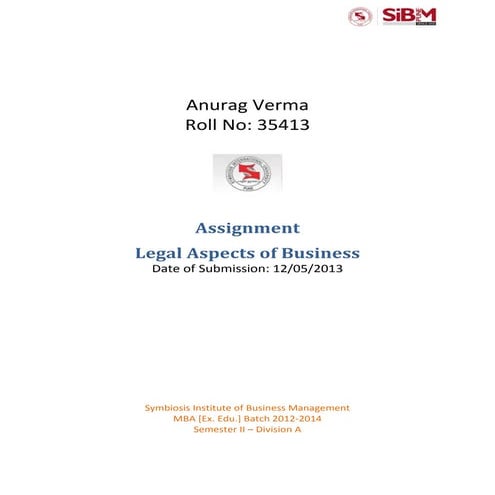 Legal Aspects of Business
