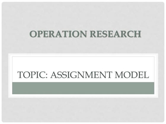 Sequencing problems in Operations Research | PPT