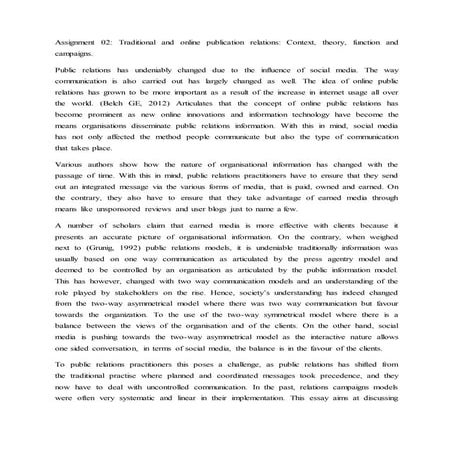 Assignment models public relations quotes