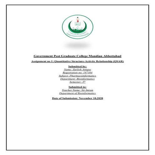 QSAR quantitative structure activity relationship 