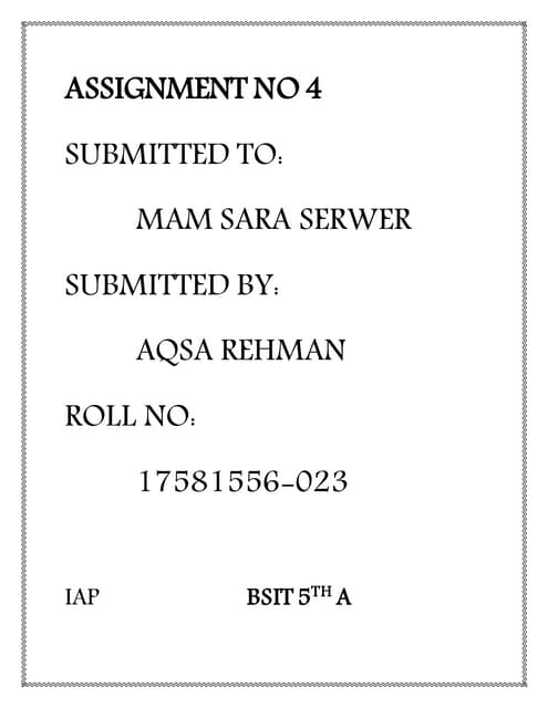 Assignment no 4
