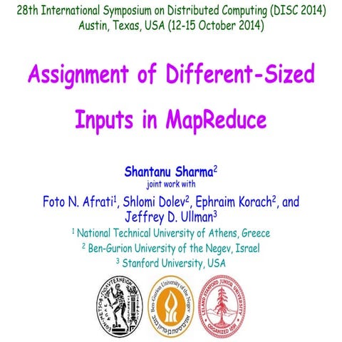 Assignment of Different-Sized Inputs in MapReduce