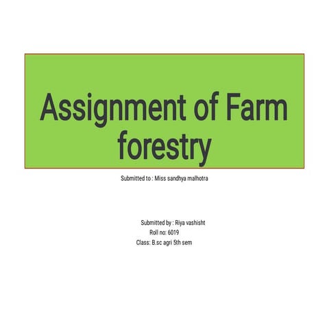 farm forestry | PDF