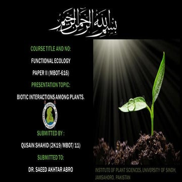 Assignment of functional ecology ii