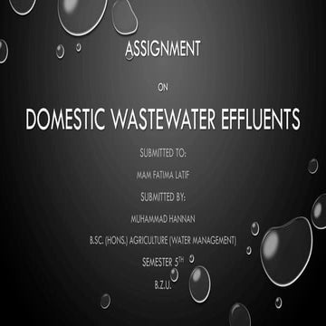Domestic Wastewater Effluents