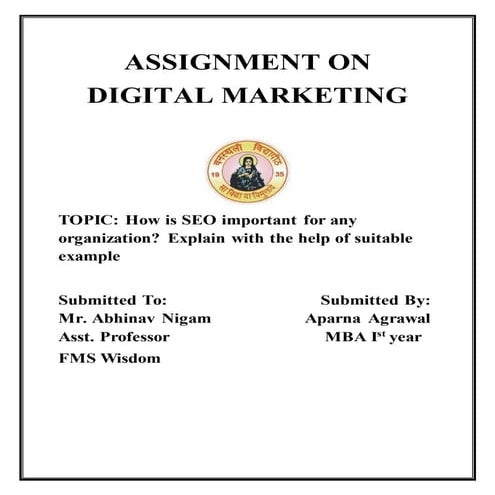 Assignment on marketing
