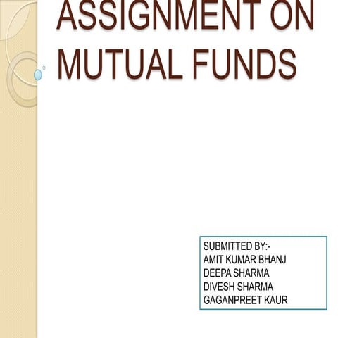 Assignment on Mutual Funds