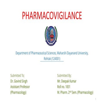Assignment on pharmacovigilance