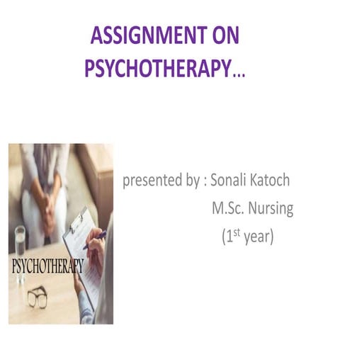 Assignment on psychotherapy