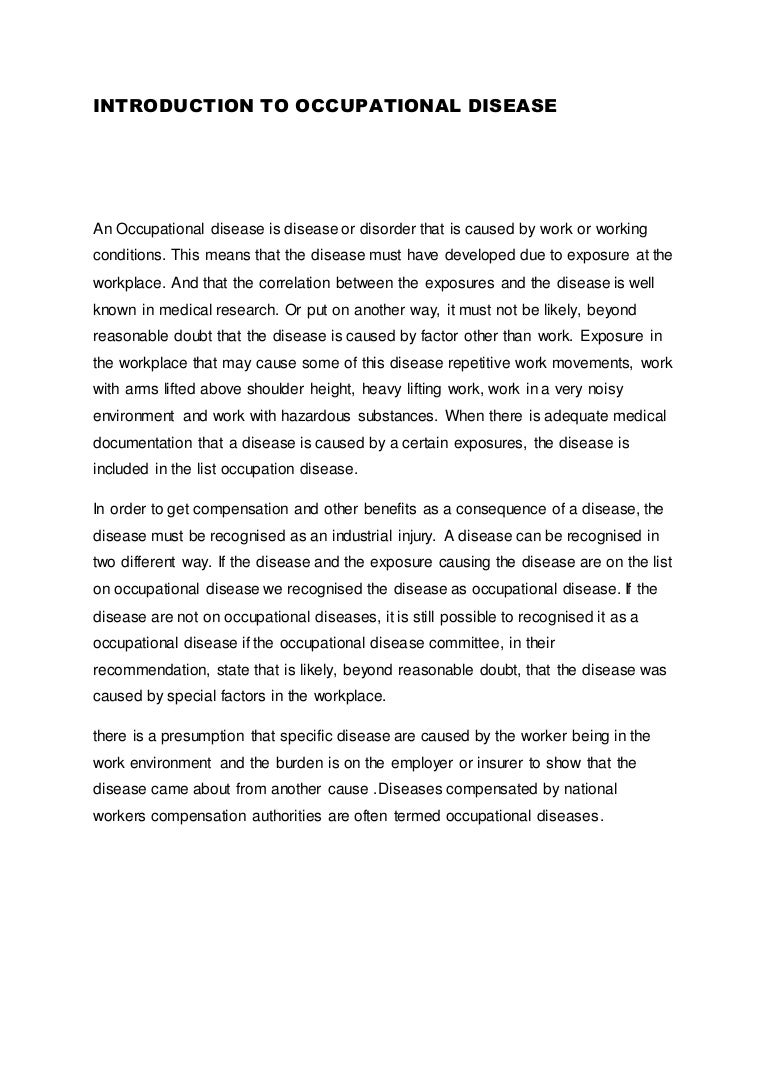 Occupational Diseases