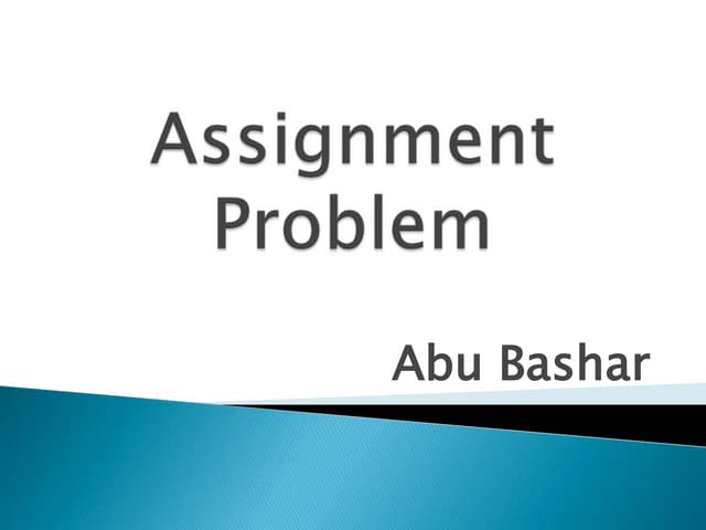 Assignment problem