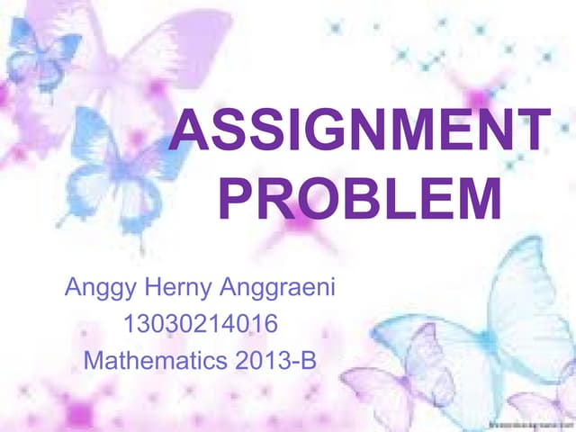 Assignment problem | PPT