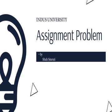 Assignment problem | PPT