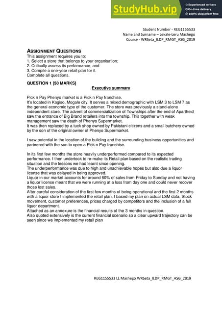 ASSIGNMENT QUESTIONS