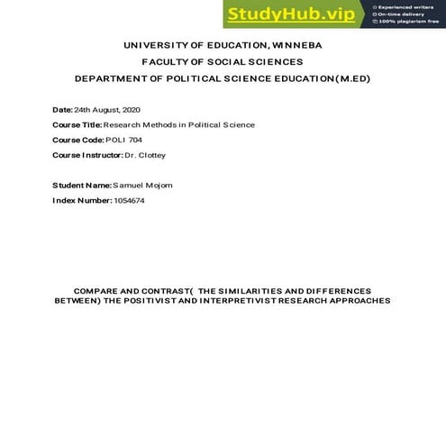 Assignment Research Methods