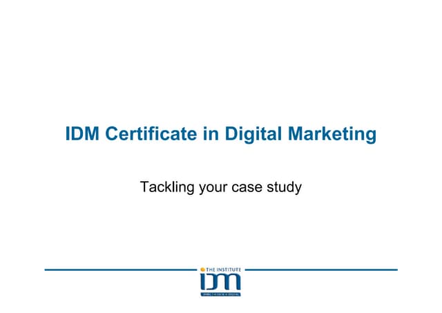 IDM Assignment revision certificate...