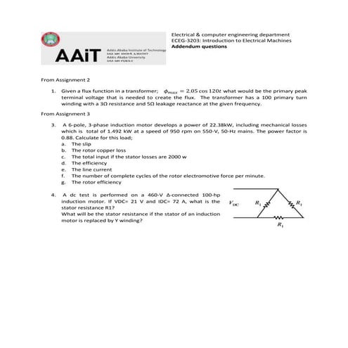 Assignment & solution (selected)