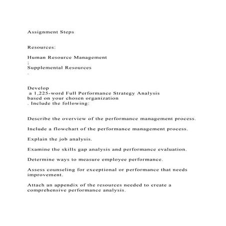 Assignment StepsResourcesHuman Resource Management; | DOCX