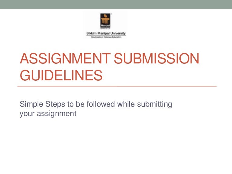 Assignment Submission Guidelines SMUDE