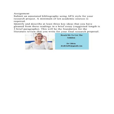 AssignmentSubmit an annotated bibliography using APA style for you.docx