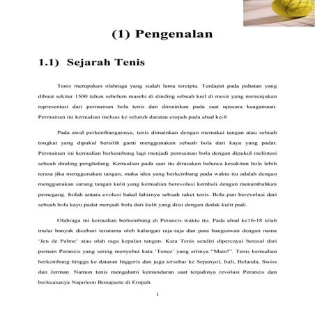 Kertas Kerja Tenis