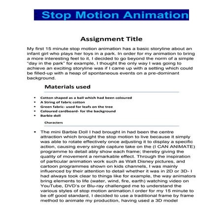 Assignment title first animation