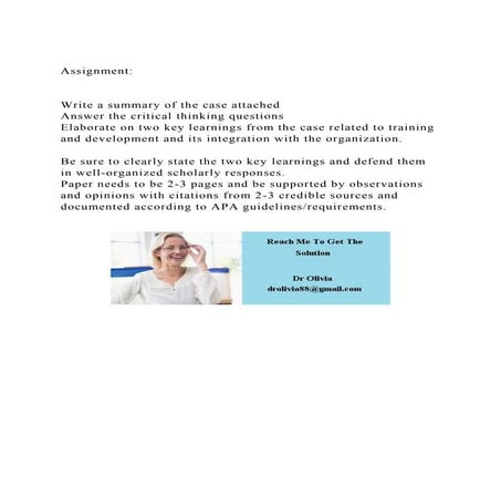 AssignmentWrite a summary of the case attachedAnswer the .docx