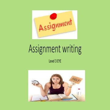Assignment writing