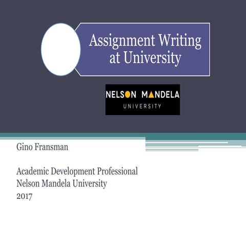 Assignment writing at university 2017 ginofransman