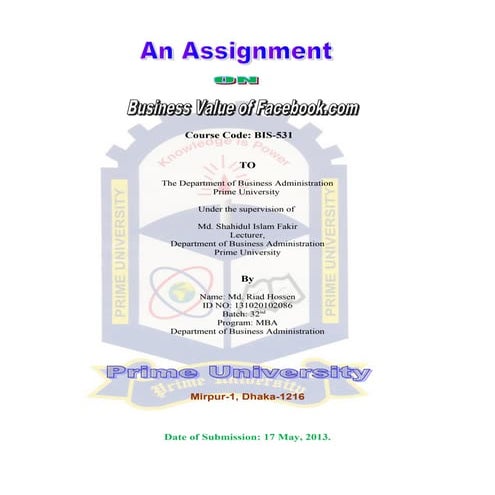 Assignmet on facebook