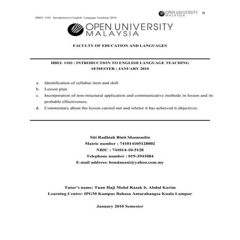 Assignmnt english sem2