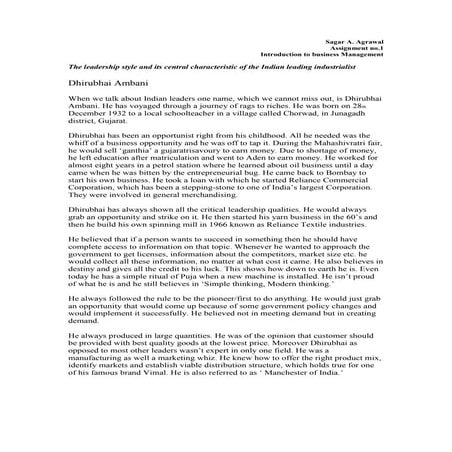 Dhirubhai Ambani leadership style