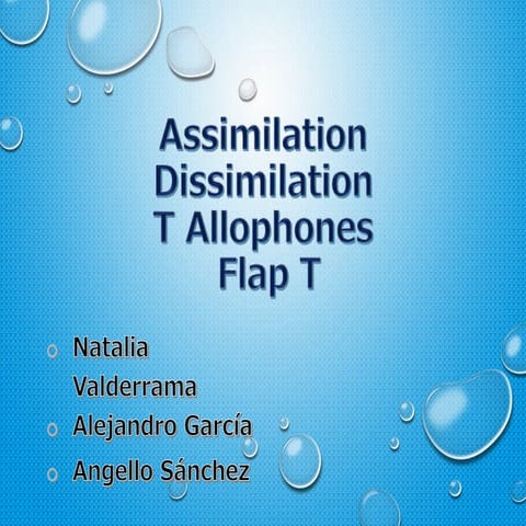 Assimilation, Dissimilation, T-allophones. Flap T