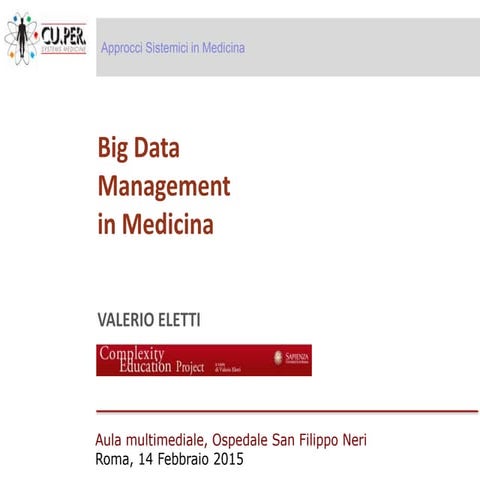 Traccia dell'intervento al seminario su medicina e sistemi complessi all'ospe...