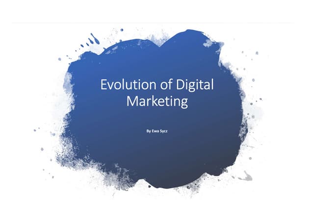 Digital marketing - evolution 