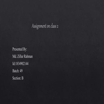 Assignment on class 2
