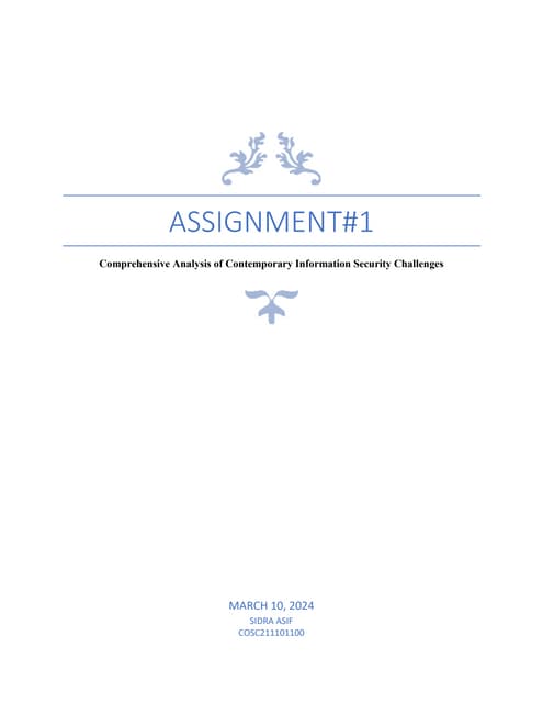 Comprehensive Analysis of Contemporary Information Security Challenges